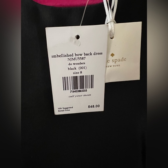 Black Kate Spade Dress. Size 8. Jeweled Back of Dress. - Picture 8 of 8